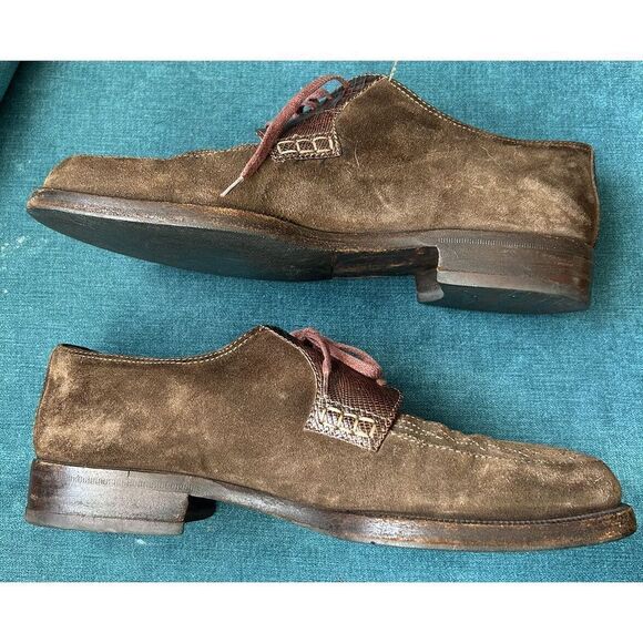 Cesare Paciotti 8.5US Shoes Suede Leather Lace Up  Embroidered Snake Skin Accent main image 5